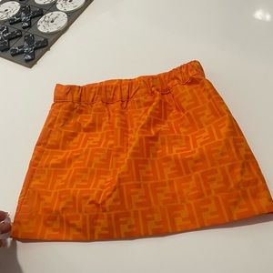 Little girls size 6 orange Fendi skirt like new